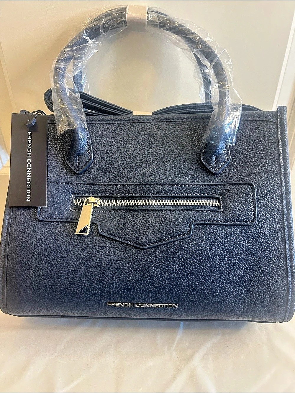 French Connection Fritz Square Satchel in Blue NWT